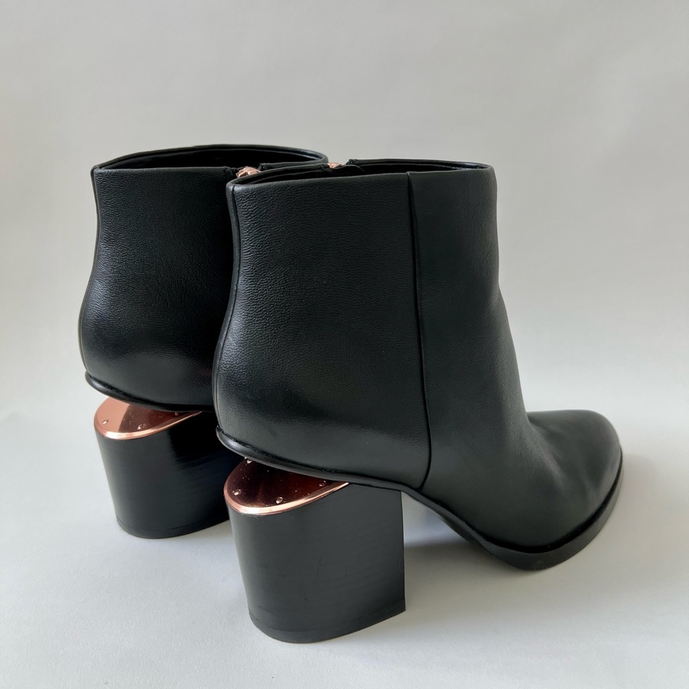 ALEXANDER WANG Gabi Booties Black/Rose Gold Accent Sz 37
